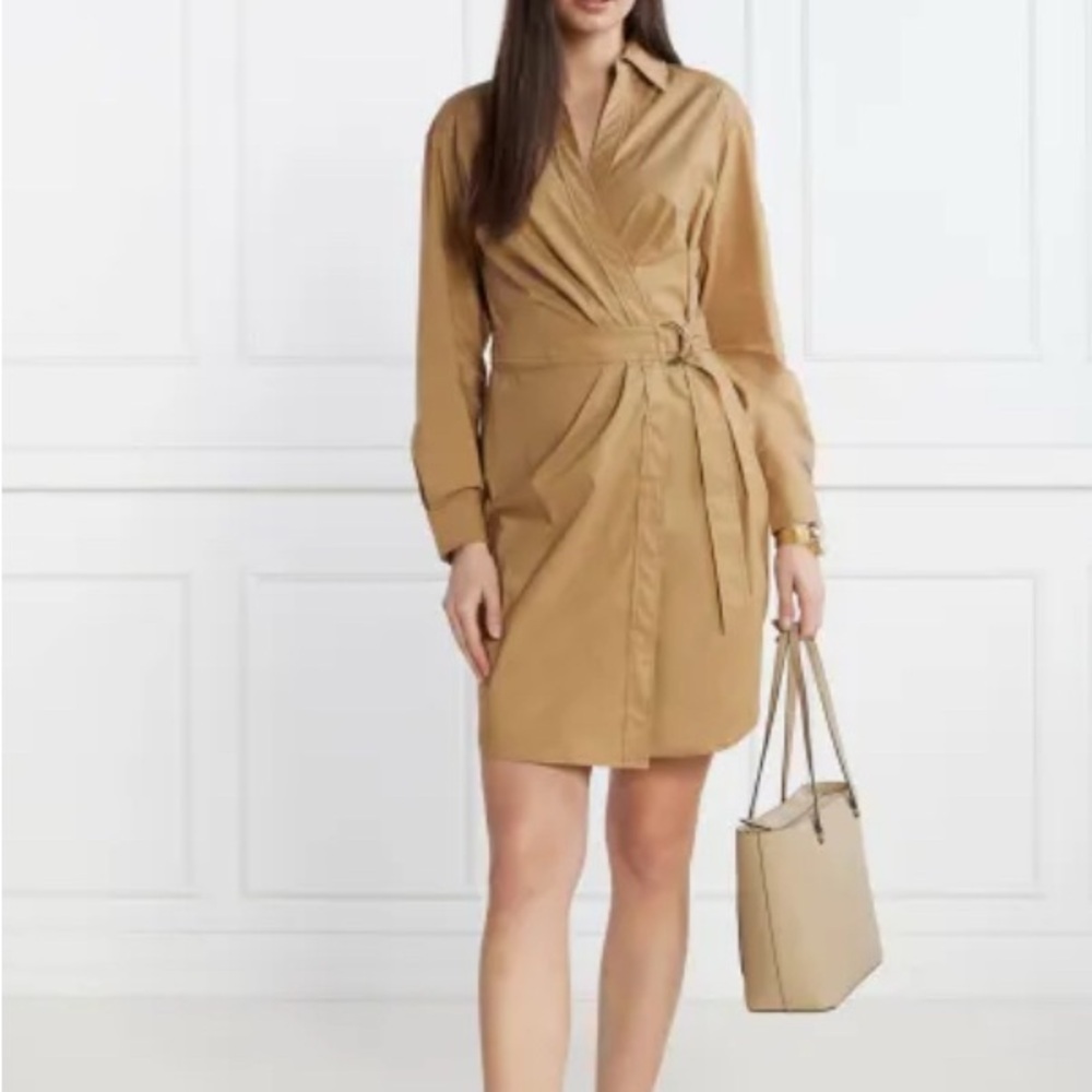 Lauren Ralph Lauren Stretch-Cotton Blend Wrap Shirtdress